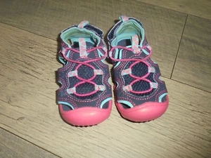 Child of Mine by Carter's blue, pink, aqua sandals size 4 - Picture 1 of 8