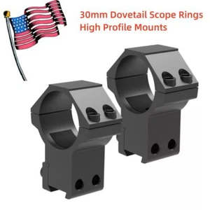 2Pcs 30mm Dovetail Scope Rings for 3/8" 11mm Dovetail Rails High Profile Mounts - Picture 1 of 6