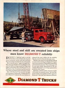 VINTAGE 1945 DIAMOND TRUCKS MOTOR CAR COMPANY PRINT AD - Picture 1 of 1