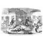 SICILY Breakfast Hunting at Roccapalumba - Antique Print 1860