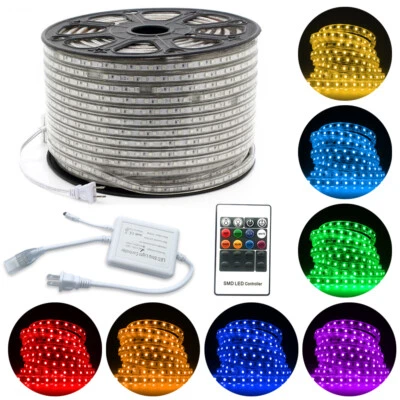 5M-30M SMD 5050 LED Strip Flexible Tape Rope Light RGB Lamp Waterproof 110V - Image 1 of 4