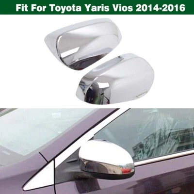Cubierta de espejo retrovisor lateral cromada para Toyota Yaris Vios 2014-2016 sedán  Foto 1 de 4