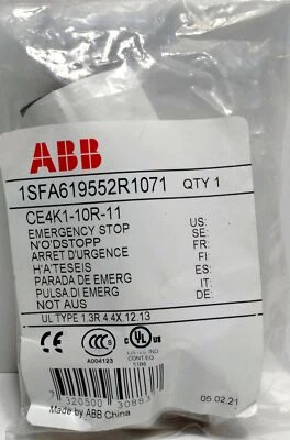 ABB CE4K1-10R-11 / 1SFA619552R1071 Emergency Stop Button w/ Key - Image 1 of 3