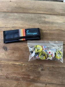 Vintage Unicorn Dartsak blau 15 Flüge Guinness Bienen britische Flagge Karten - Bild 1 von 10