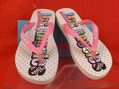 NIB KITSON LA PINK WHITE LOS ANGELES LOGO RUBBER BEACH FLIP FLOP SANDALS 10 - Image 1 of 4