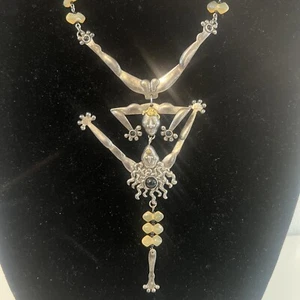 Crazy Modernist Debra Dembowski Akt Figuren Sterlingsilber Opal Perlen Halskette - Bild 1 von 11