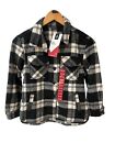 Members Mark Girls Black White Plaid Shacket Pockets Relaxed Fit Sz M 7/8 NEW