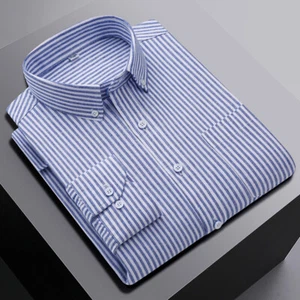 Camisas Oxford de vestir para hombre formales de negocios mangas largas de algodón informales Camisas Prendas para el torso - Imagen 1 de 14