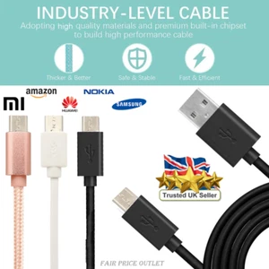 Heavy Duty Micro USB Cable Data Lead Fast Charging Phone Charger Extension Cable - Picture 1 of 24