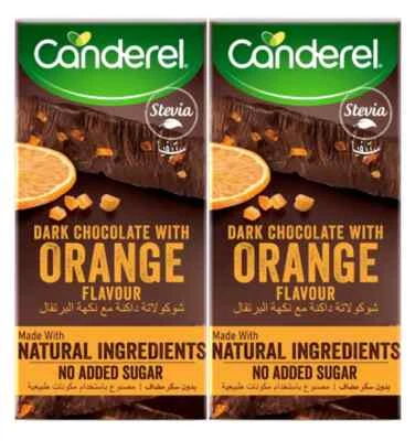 Canderel Stevia Dark Chocolate with Orange 75g x 2 Pack , Free Shipping - Image 1 of 4
