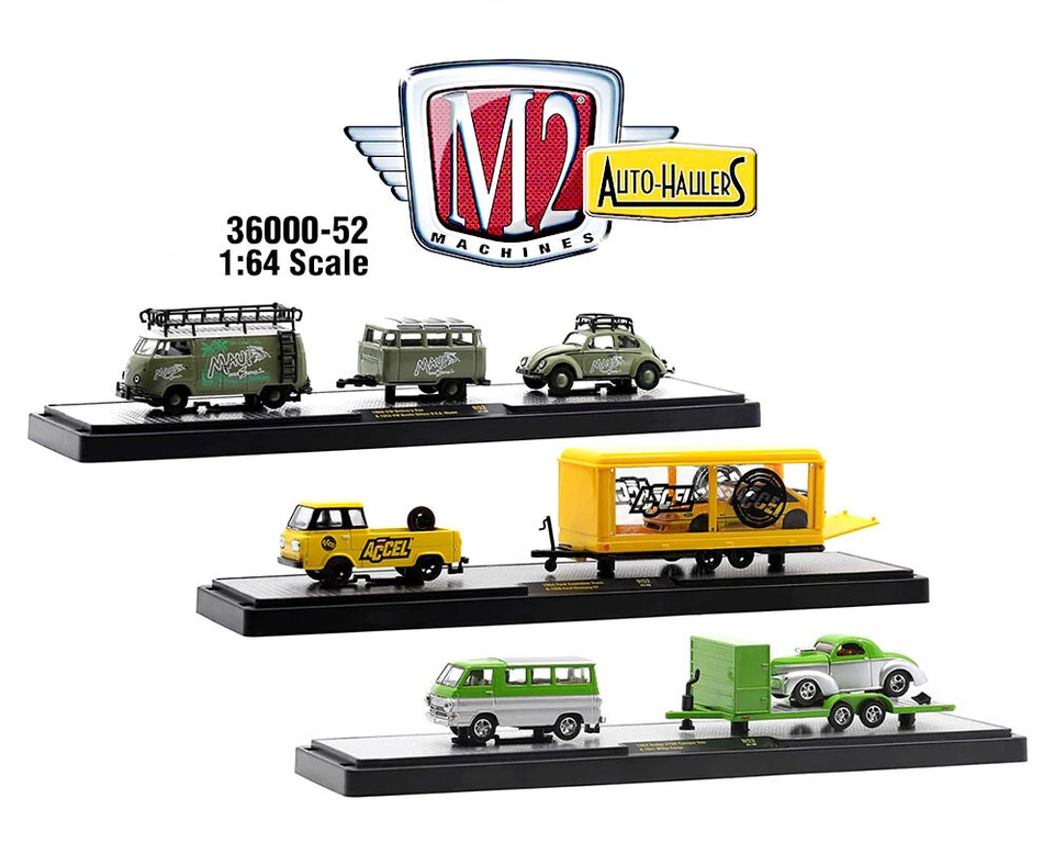 M2 1:64 Auto Haulers Wave 52 VW, Dodge, Ford escolha e escolha!! 36000-52-6D - Imagem 1 de 1