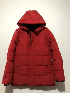 Giacca Cappotto Tampone M&S Stormwear Termowarmth Cappuccio Rosso Medio £89 - Foto 1 di 16