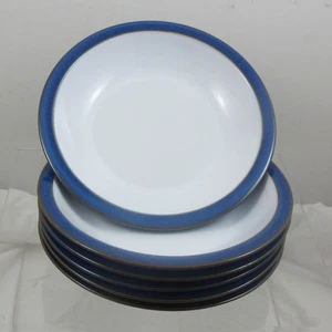6 x Denby Imperial Blue Rimmed Soup / Pasta Bowls, 8¼" / 21cm Dia. - Picture 1 of 6