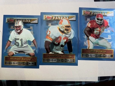1994 Topps Finest Jumbo Football 3-Card Lot Will Shields DuBose Barrow - Image 1 of 4