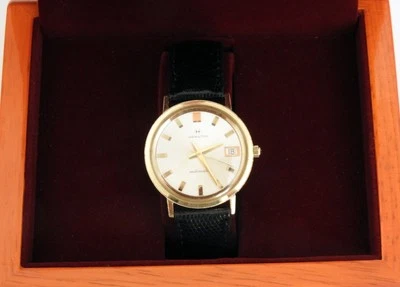 Reloj automático para hombre Hamilton vintage de oro macizo de 14 quilates Foto 1 de 4