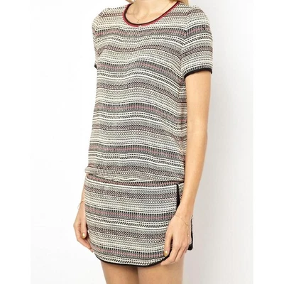 Ba&Sh Simeria pure cotton knit drop waist short sleeve mini dress 2 UK 10 FR 38 — 第 1/4 张图片