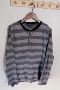michael Kors-Men’s long sleeve Shirt/Grey stripes/ Size Large/ slim fit  - Picture 1 of 3
