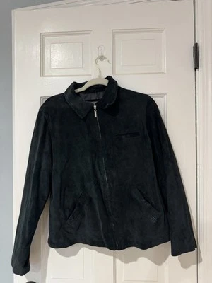 Brandon Thomas Vintage Green Leather Jacket, Suede, Size Large - Image 1 of 2
