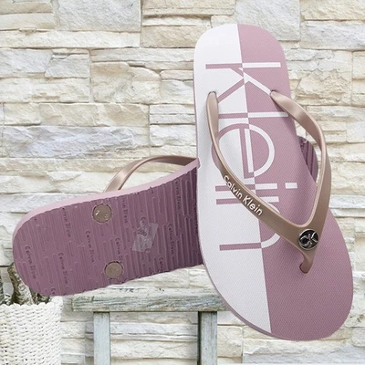 NWT CALVIN KLEIN MSRP $39.99 SEYA WOMEN'S LIGHT PINK FLIP FLOPS SANDALS SIZE 7 8 - Image 1 of 4