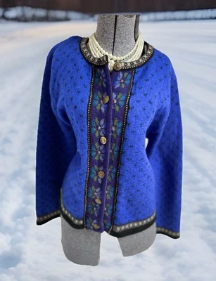 Suéter Tally Ho Talla L Se Ajusta Como 10 Cárdigan Lana De Colección Austríaco Bávaro Foto 1 de 4