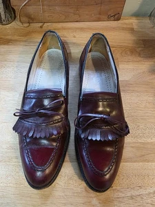 Vintage Cole Haan Men's 10 Leather Tassel Loafers Made in USA Burgundy - Picture 1 of 10