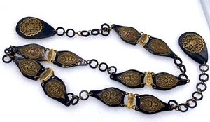 Vintage old 1930’s Galalite and metal belt / necklace - Picture 1 of 10