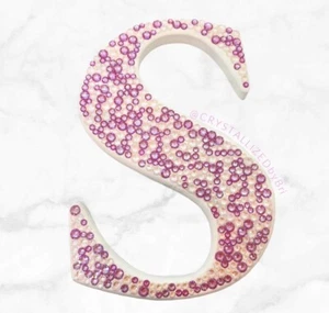 Bling Monogram Letter AUSTRIAN CRYSTALS Hanging Nursery Bedazzled Custom Sign - Picture 1 of 5