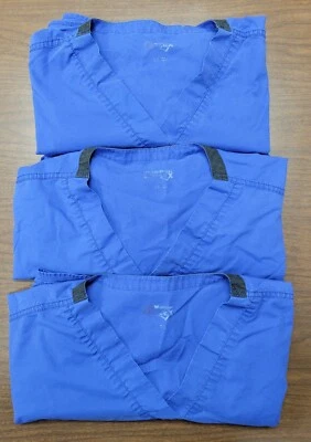 3 WonderFlex Design Scrub Top Mens Sz 2X Light Blue - Medical Dental Health Care - Image 1 of 4