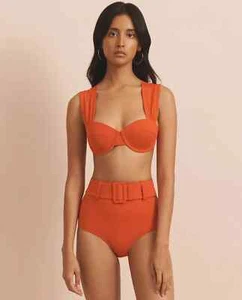 EVARAE Elena High Waisted Belted Bikini Bottoms Ice Tea UK M / L - Etikett - Bild 1 von 5