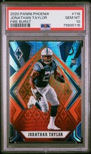 2020 Panini Phoenix Fire Burst Jonathan Taylor PSA 10 Rookie Card. Colts