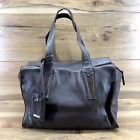 Max Mara Satchel Handbag Brown Leather Large Zip Slouchy Bag