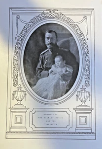 1908 Illustrazione d'epoca zar russo Nicola II di Russia e Zarevitch - Foto 1 di 1