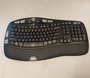 Logitech K350 Y-R0053 Ergonomic Keyboard Black Wireless Wave QWERTY No Dongle - Picture 1 of 10