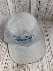 Panama Jack Vintage 1977 Baseball Cap Script Logo Stretch Fitted Pale Blue Wash - Picture 1 of 7