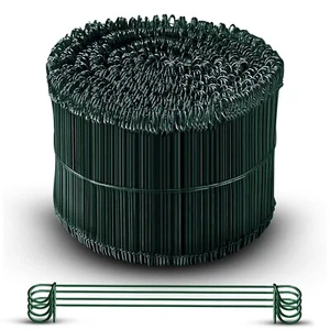 6 Inch x 1000pc GREEN PVC COATED Double Loop Rebar Wire Tie, 17 Gage, SIMBASTEEL - Picture 1 of 7
