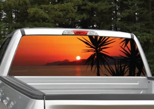 Beach Sunset Palm Trees #3 Rear Window Decal Graphic for Truck SUV Van - Picture 1 of 3