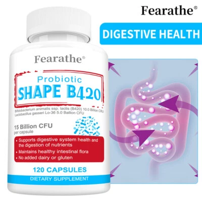 FEARATHE Suplemento probióticos Shape B420 apoya la salud digestiva y la tasa metabólica