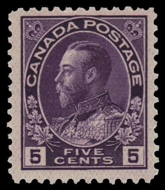 CANADA 112a - King George V "Admiral" Violet 1924 Thin Paper Print (pf87166) $45 - Image 1 of 1