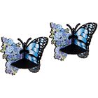 2pcs Wall Mounted Wooden Crystal Candle Holder Colorful Butterfly Shaped Wall