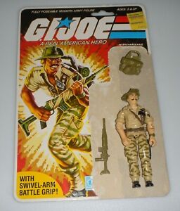 1984 Figurine Vintage GI Joe ARAH Recondo 3,75 Accessoires Non Coupé Cardback Complet