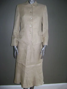 RALPH LAUREN WOMENS JACKET BLAZER & SKIRT SUIT SET size 4 6 IVORY CREAM STUNNING - Picture 1 of 12
