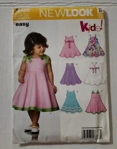 New Look Pattern A6688 Size 1/2 1 2 3 4 Dress Toddler Sleeveless - Picture 1 of 2