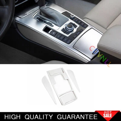 Ajuste para Audi A6 2005-2011 aceros plateados consola central panel de cambio moldura Foto 1 de 4