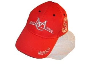 Monte Carlo Monaco # 98 Embroidered Baseball Cap Red - Picture 1 of 6