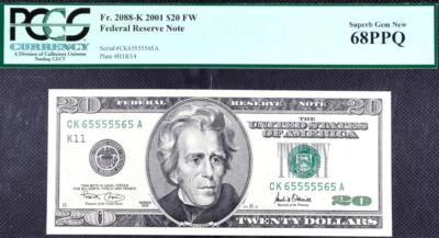 Fr. 2088-K $20.00 2001 Superb Gem New 68 PPQ PCGS Repeating SN - Image 1 of 2