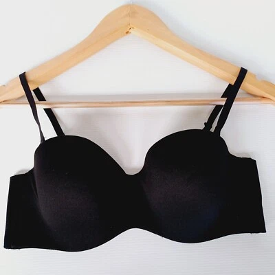 Kayser Bra 14B Black Balconette Strapless Moulded Cup Padded Underwire - image 1 of 4