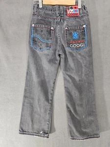 COOGI Boys Youth Black Embroidered 5 Pocket Denim Cotton Jeans Size 7  - Picture 1 of 15
