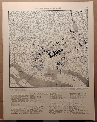 1940 Vintage WASHINGTON DC Map Antique from Collier's World Atlas & Gazetteer - Image 1 of 4