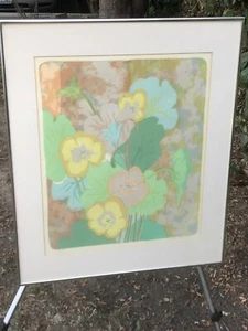 JIM WARREN Vintage MODERN ABSTRACT FLORAL WATERCOLOR SERIGRAPH Numbered & Signed - Picture 1 of 12