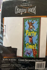 Jungle Pals Scene Setter, Wall Mural, Party Decoration, Picture Prop - 30" x 60" - Picture 1 of 4